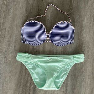 Victoria's Secret Swim - Push-up Bandeau & Bottoms - 34DD & L